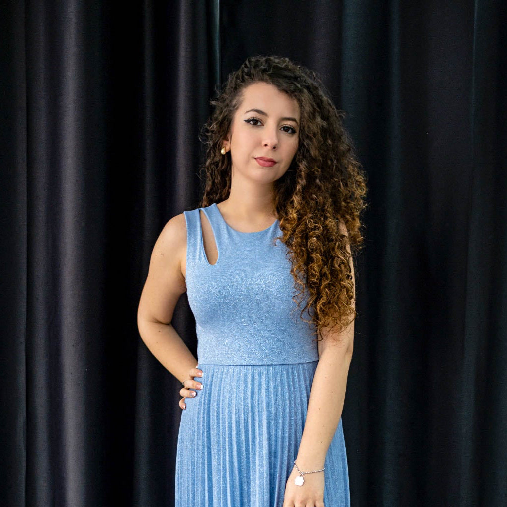 Abito lungo - azzurro - grigio perla