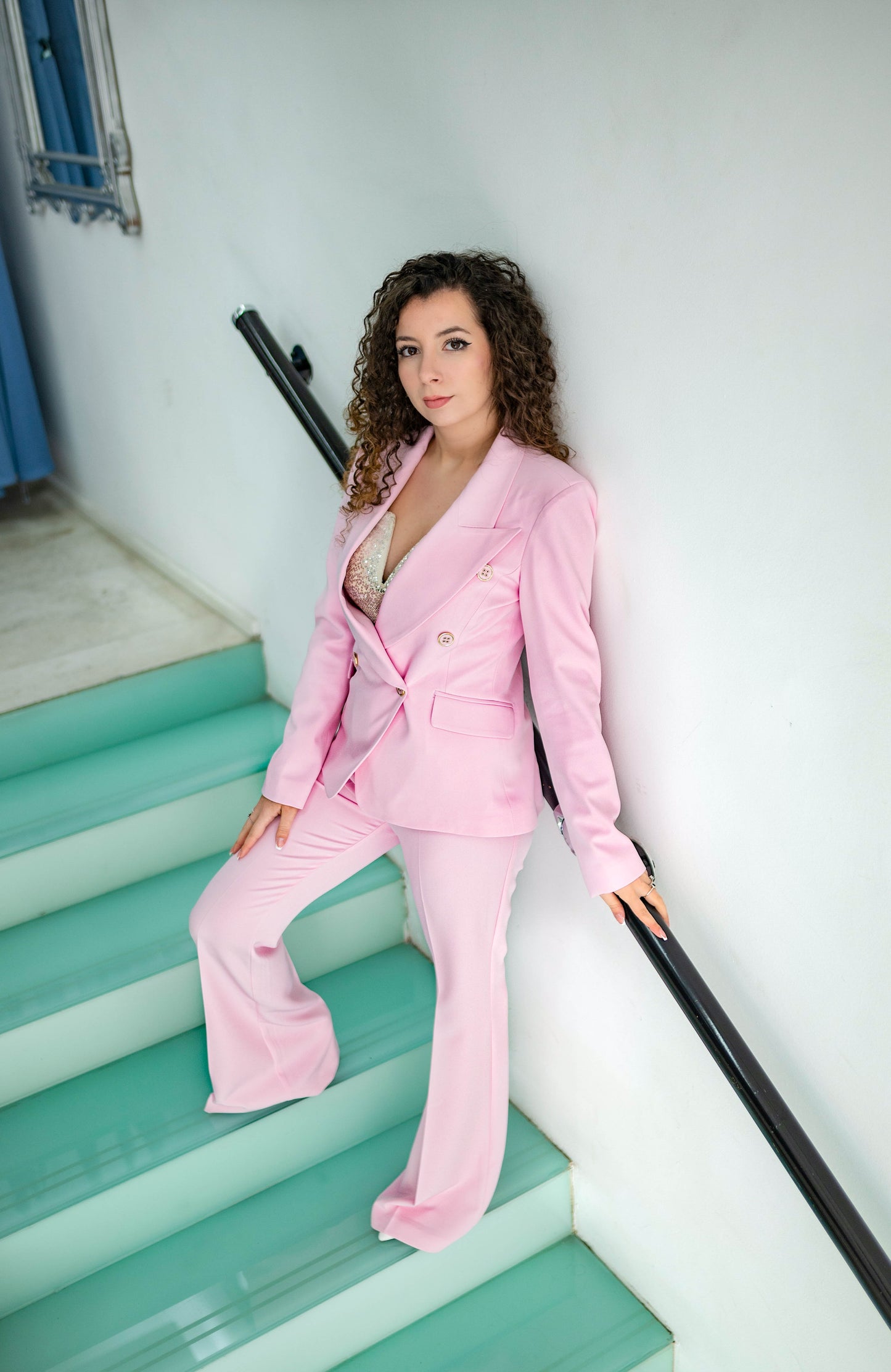 Tailleur Hilma verde \ rosa - Sarah Chole